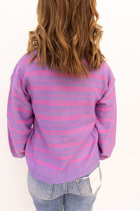 Delilah Purple/Pink Striped Top