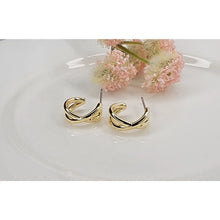 Load image into Gallery viewer, Saylor Cross Hoop Earrings