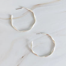 Load image into Gallery viewer, Gentle Wave Sleek Hoop Earrings