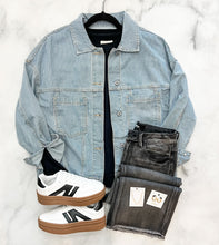 Load image into Gallery viewer, Sienna Striped Washed Denim Jacket