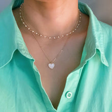 Load image into Gallery viewer, Layered Pearl Chain Heart Necklace