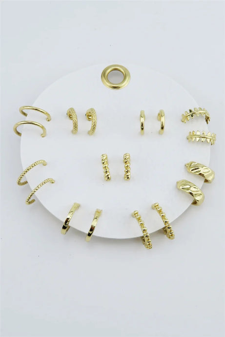 Bea Set of 9 Gold Earrings