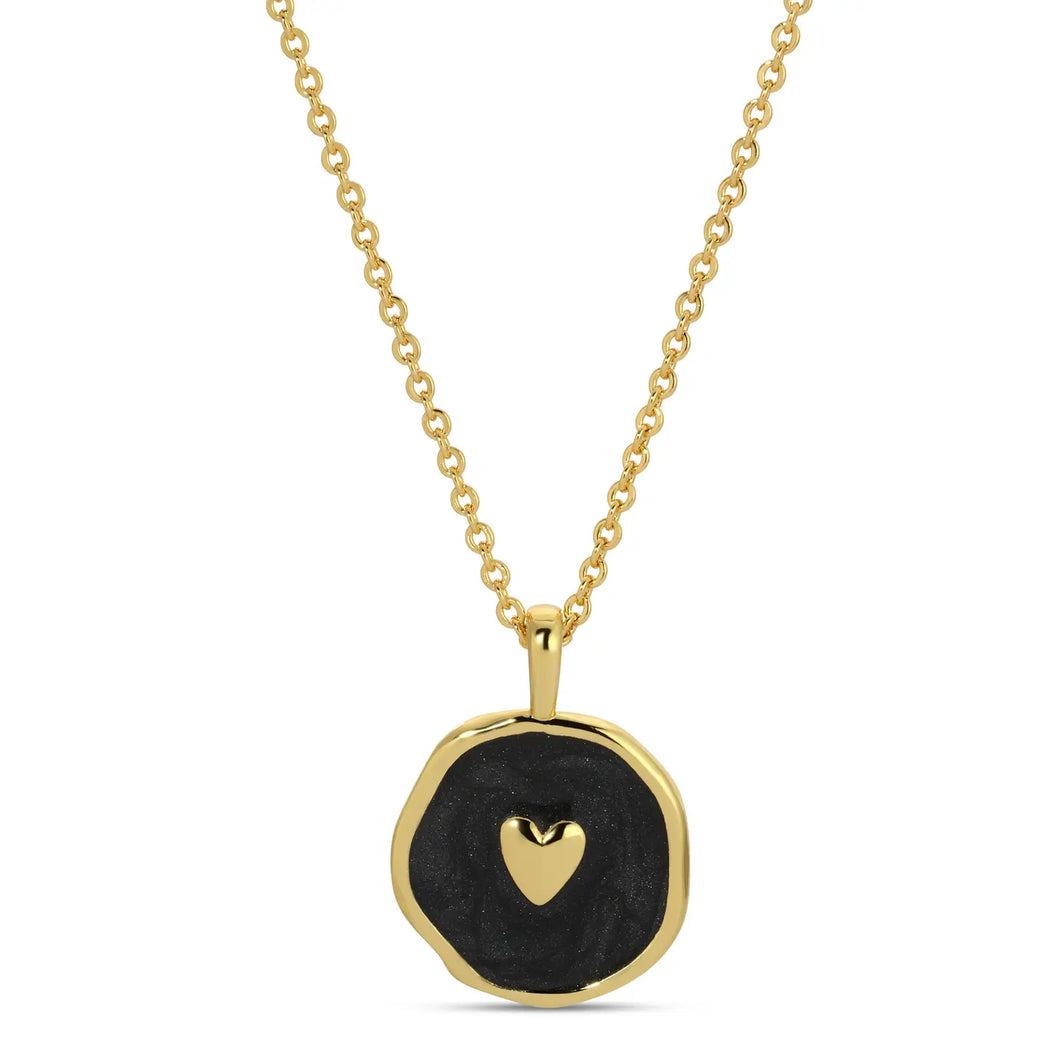 Kari Heart Necklace-Black