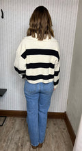 Load image into Gallery viewer, Rebecca Stripe Wide Collar Sweater