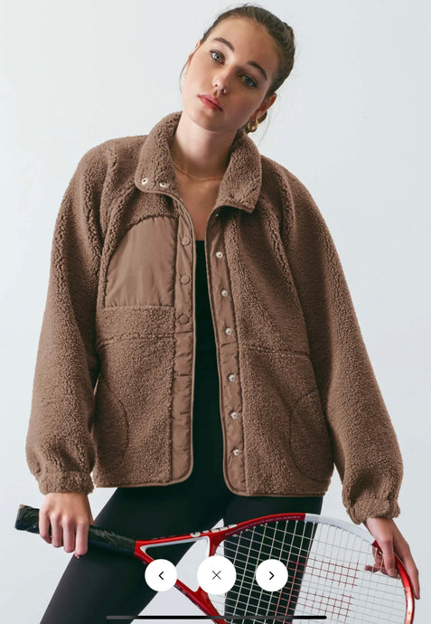 Katelyn Curvy Button Fleece Jacket