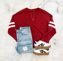 Load image into Gallery viewer, Kaelie Varsity Striped Sweatshirt