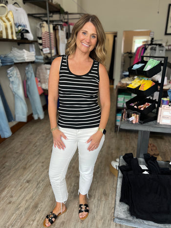 Suzi Black Striped Tank