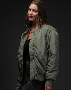 Riley Ruched Bomber Jacket