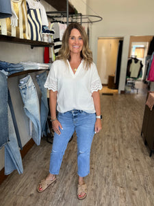Trina Collared White Top