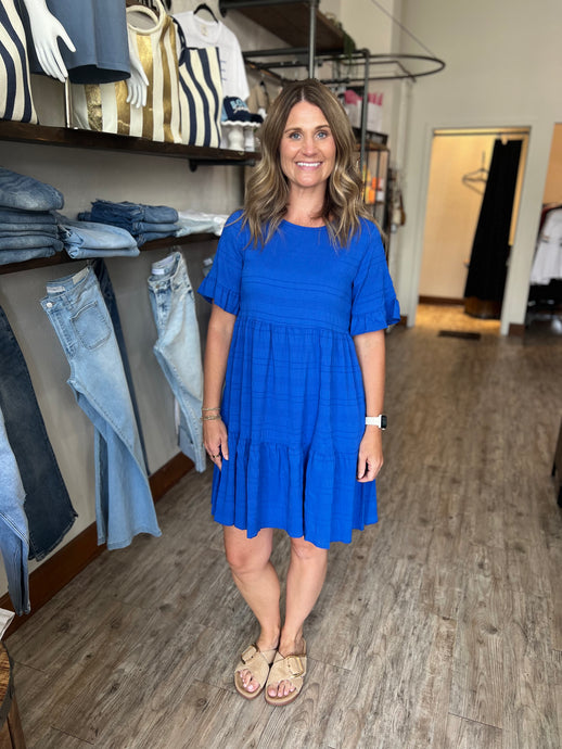 Joelle Blue Tiered Dress
