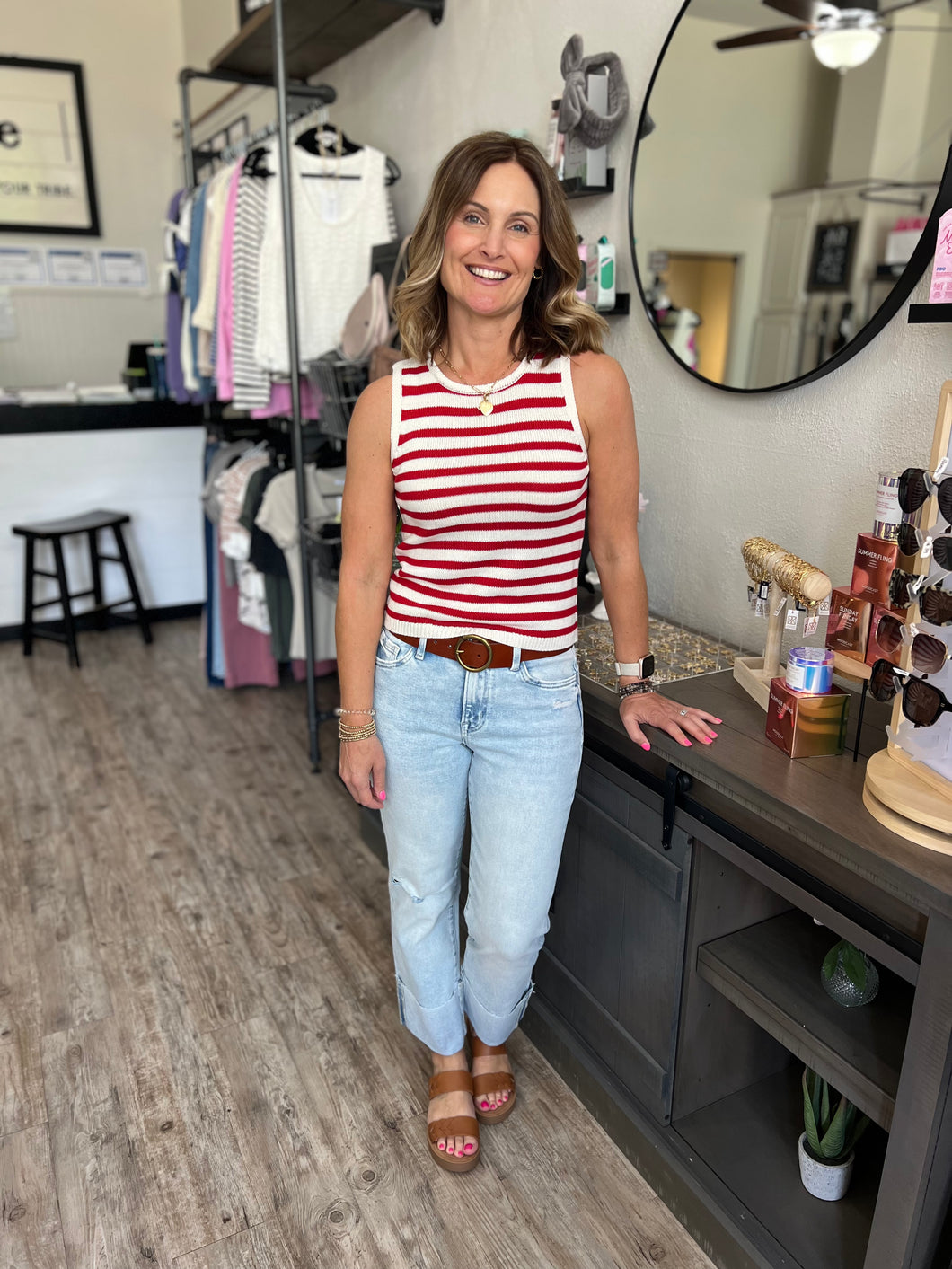 Lydia Striped Sweater Tank