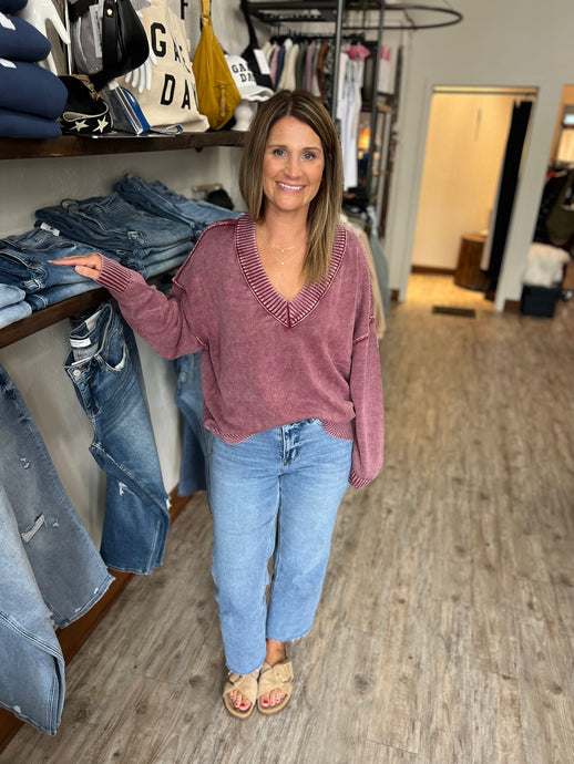 Emme Burgundy Oversized Sweater