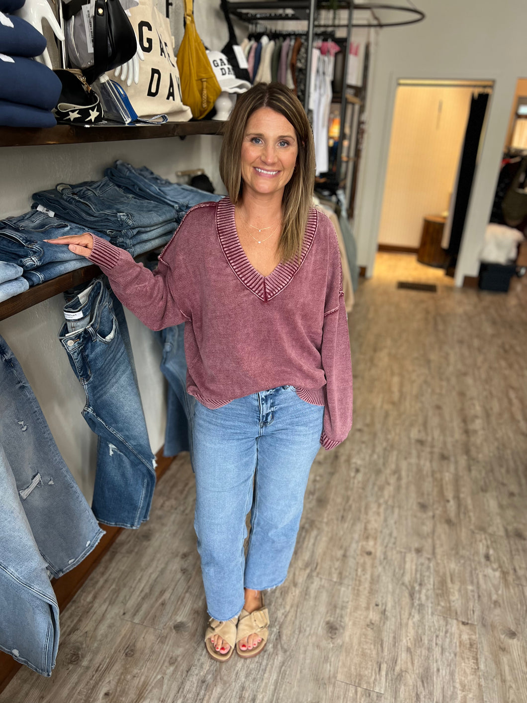 Emme Burgundy Oversized Sweater