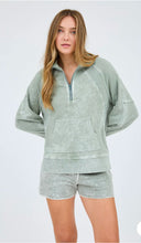 Load image into Gallery viewer, Ellison Moss Half Zip Knit Top