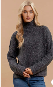 Holly Charcoal Wool Blend Sweater