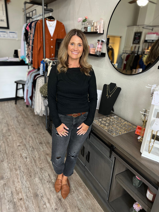Lucy Boat Neck Long Sleeve Top