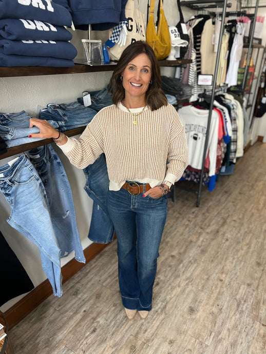 Julia Textured Crew Neck Sweater
