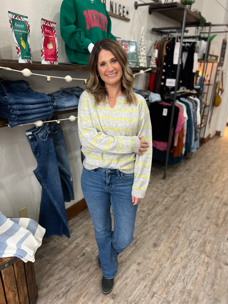 Aubrey Grey/Lime Sweater