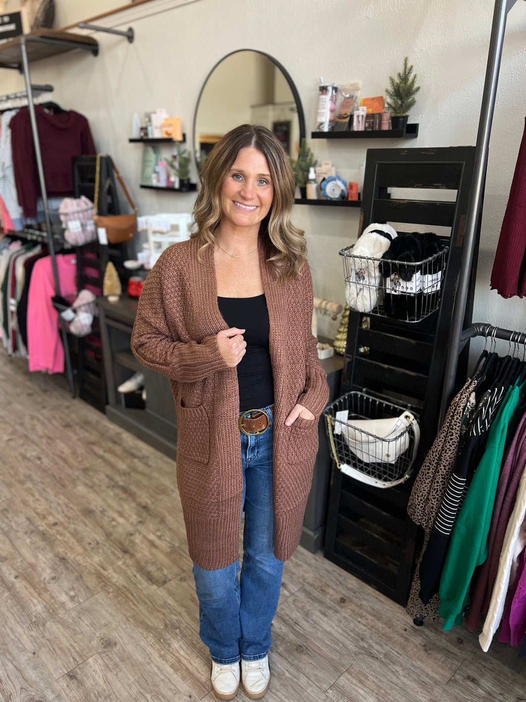 Trish Brown Knit Cardigan