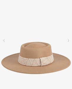 Stevie Boho Trim Wide Brim Fedora