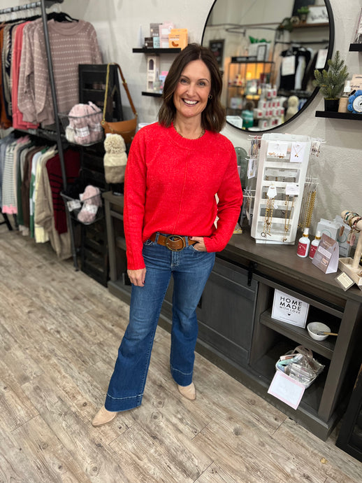 Fiona Red Classic Sweater