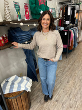 Load image into Gallery viewer, Aubree Taupe Ribbed Sleeved Sweater