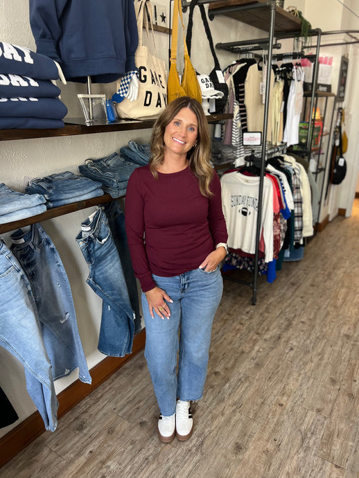 Rachel Deep Maroon Top