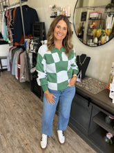 Load image into Gallery viewer, Lexley Checkered Green Sweater