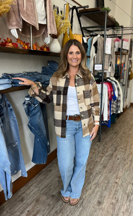 Adley Brown Plaid Shacket