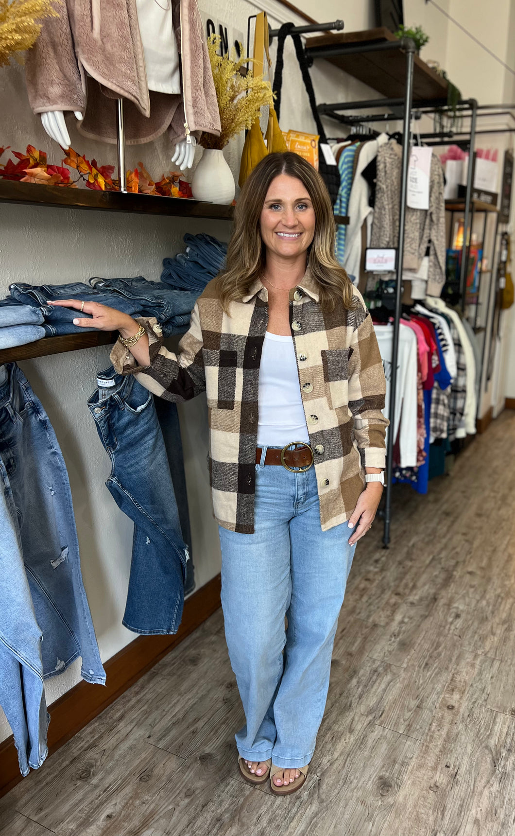 Adley Brown Plaid Shacket
