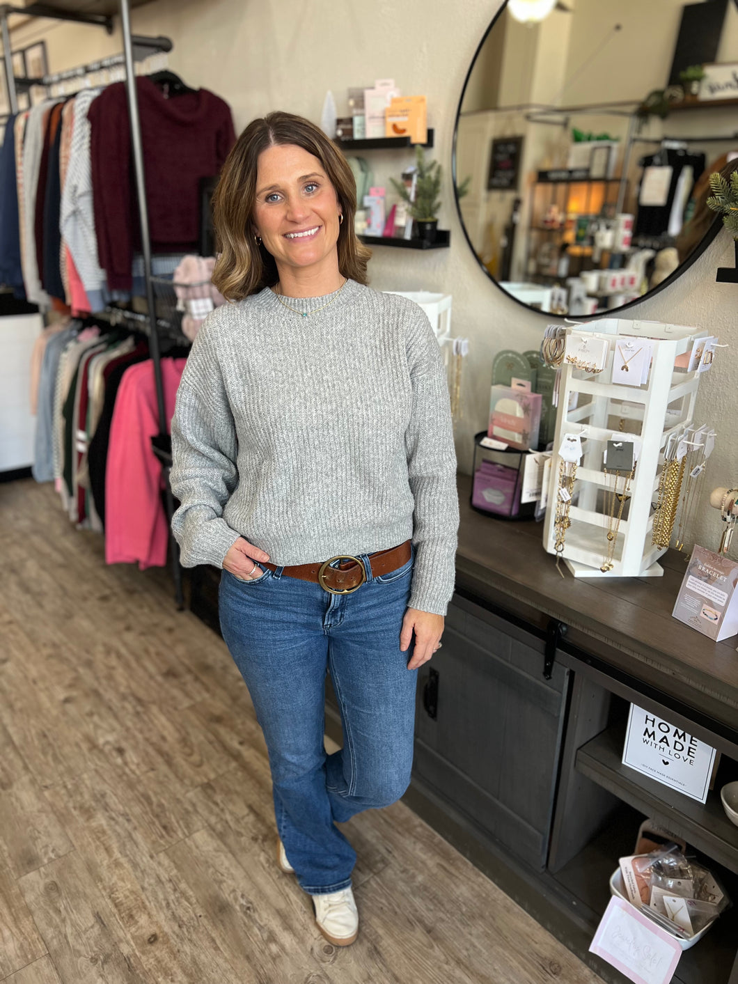 Rachel Ribbed Crew Neck Sweater