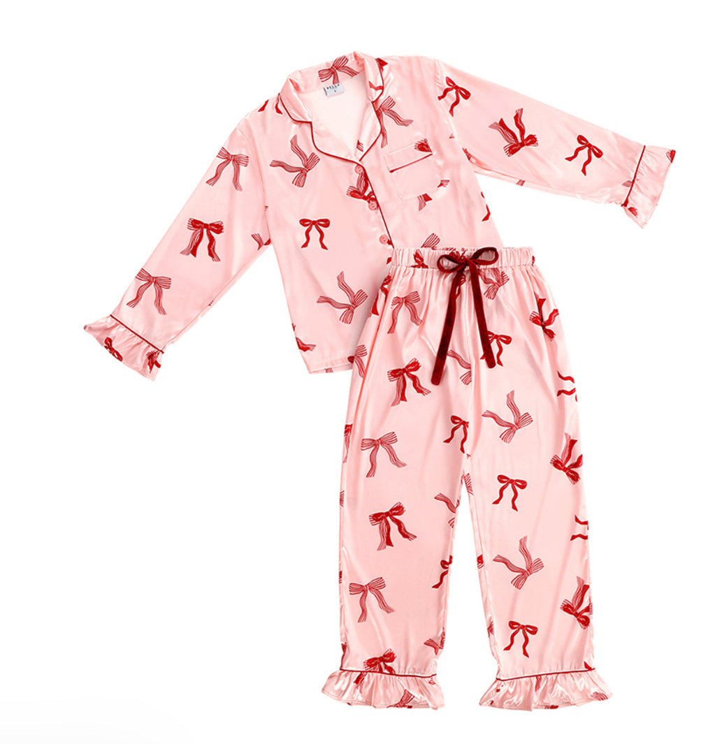 Satin Bows Pajama Set