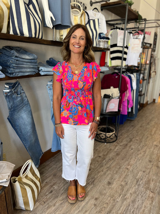 Lori Peplum Floral Tank