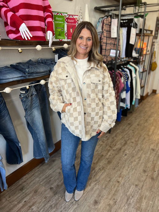 Jacey Checkered Button Down Shacket