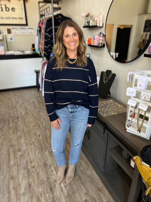 Heather Oversized Striped Sweater