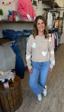 Load image into Gallery viewer, Adalyn Taupe Heart Sweater