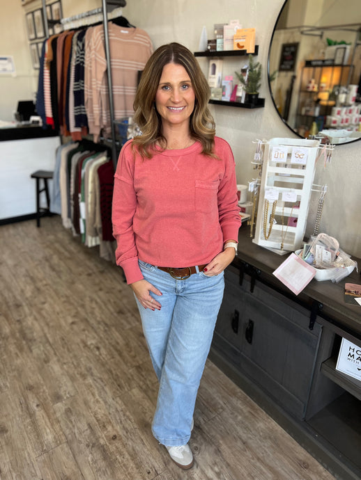 Novah Light Rust Pocket Top