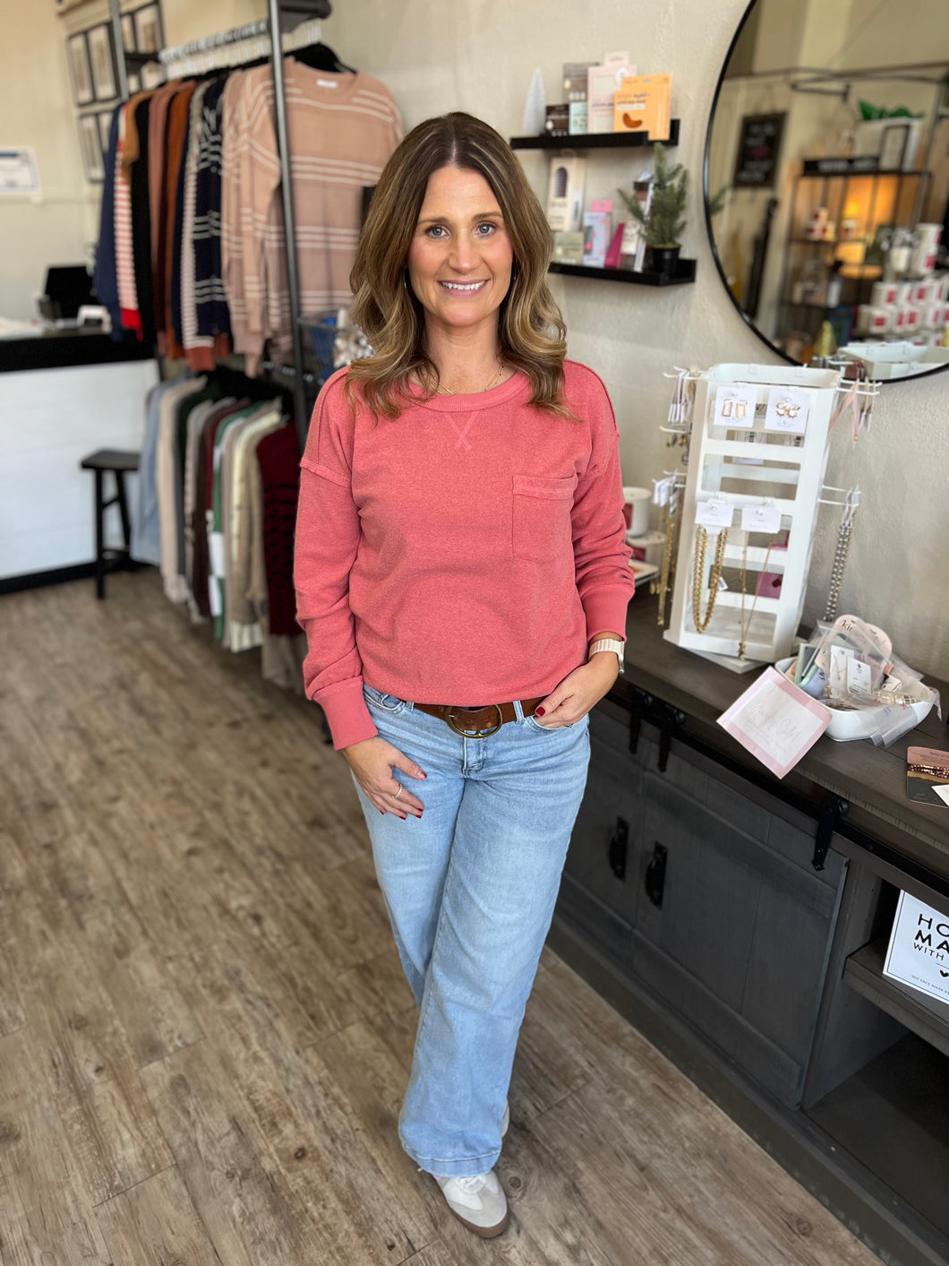 Novah Light Rust Pocket Top