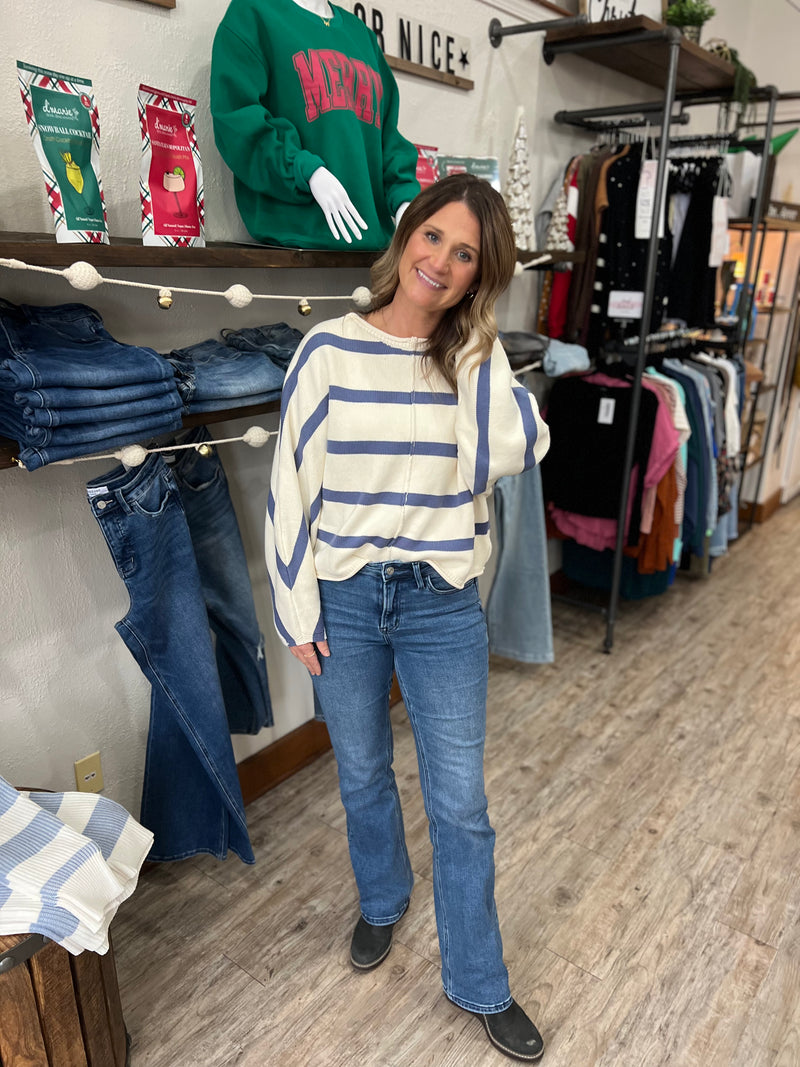 Sophie Blue Striped Sweater