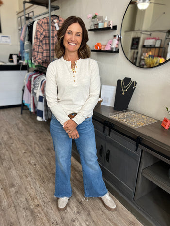 Emma Long Sleeved Button Top