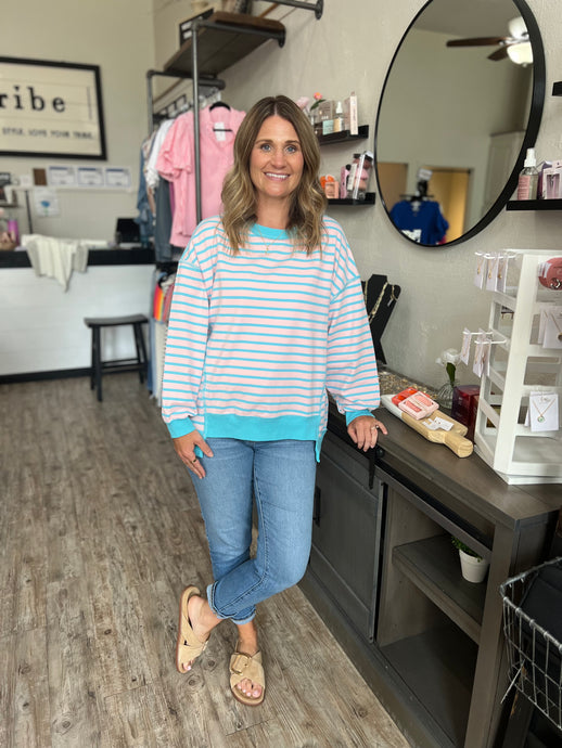 Lettie Pink Stripe Pullover