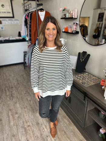 Josie Black & White Sweatshirt