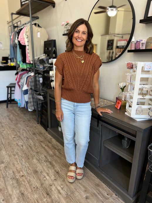 Valerie Cable Knit Vest Sweater