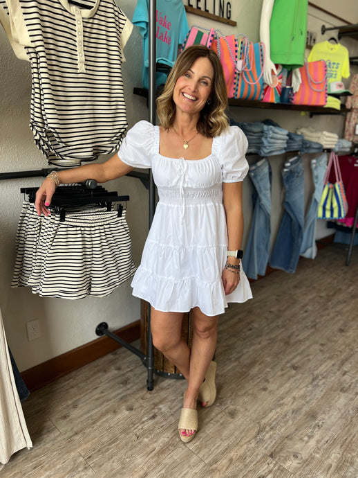 Stevie White Poplin Dress