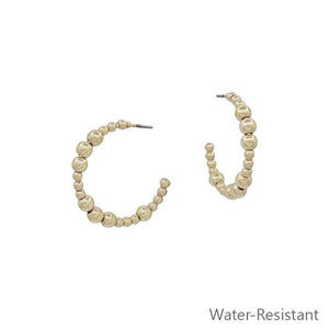 Liz Gold Beaded Hoop Earring