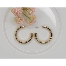 Load image into Gallery viewer, Lia Gold Tube Hoop Earrings