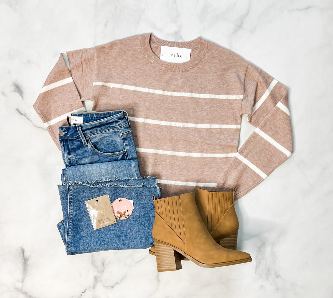 Dani Mauve Crew Neck Sweater