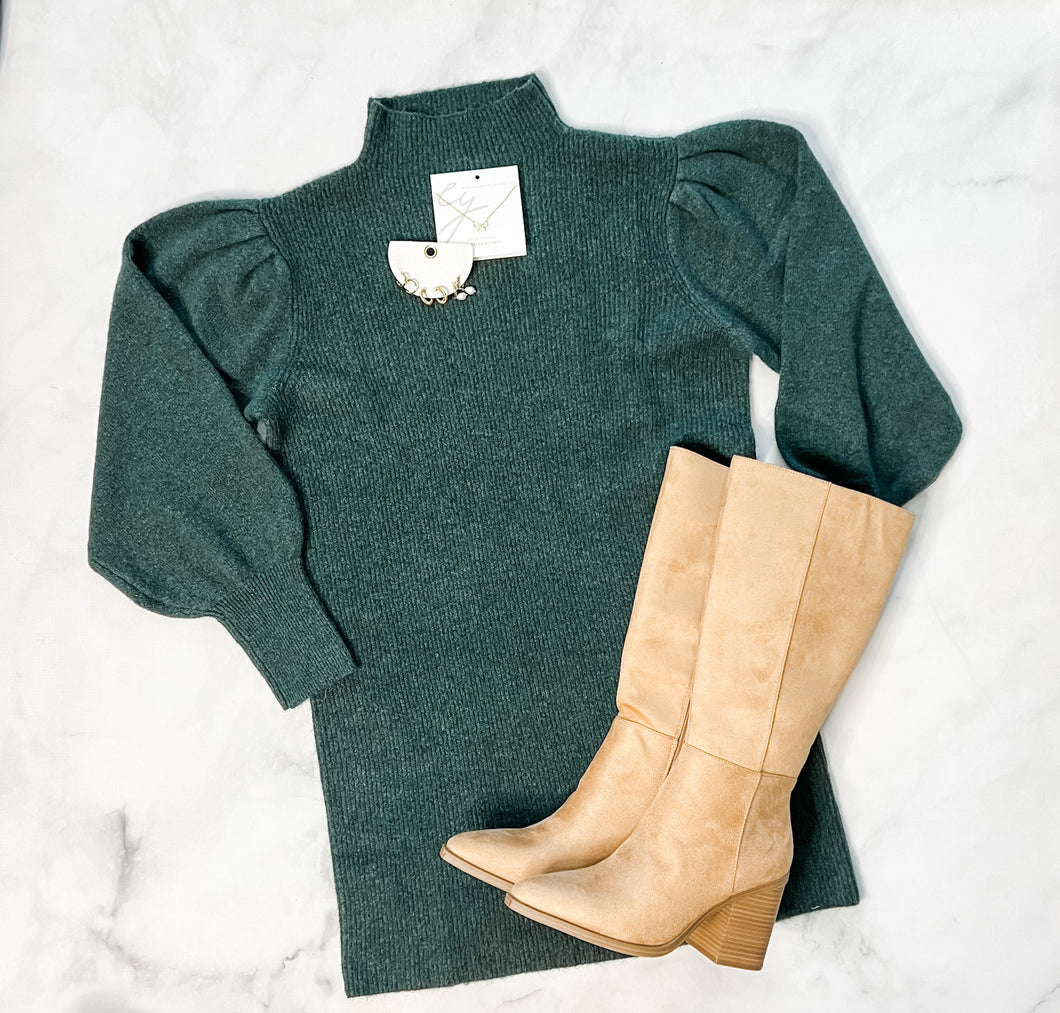 Elah Mock Neck Sweater Dress