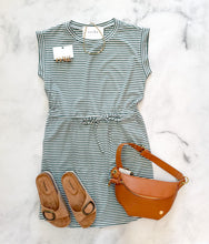 Load image into Gallery viewer, Kristen Green Striped Dress