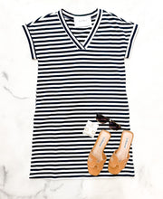 Load image into Gallery viewer, Natalie Striped V-Neck Dress